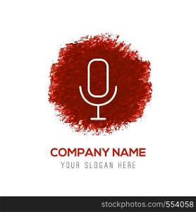 Pictogram microphone icon - Red WaterColor Circle Splash
