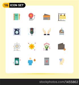 Pictogram Set of 16 Simple Flat Colors of education, shopping, creditcard, money, credit Editable Pack of Creative Vector Design Elements