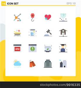 Pictogram Set of 16 Simple Flat Colors of operation, logistic, love, fragile, caution Editable Pack of Creative Vector Design Elements