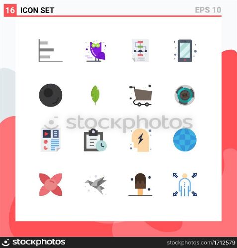 Pictogram Set of 16 Simple Flat Colors of sport, access, business, smart phone, strategy Editable Pack of Creative Vector Design Elements