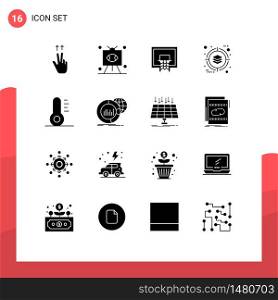 Pictogram Set of 16 Simple Solid Glyphs of christmas, management, basket, deployment, net Editable Vector Design Elements