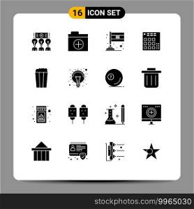 Pictogram Set of 16 Simple Solid Glyphs of corn, mixer, country, live, controller Editable Vector Design Elements