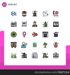 Pictogram Set of 25 Simple Filled line Flat Colors of interface, customer, investment, agreement, education Editable Vector Design Elements