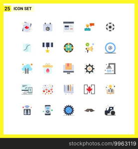 Pictogram Set of 25 Simple Flat Colors of conversation, popup, code, message, development Editable Vector Design Elements