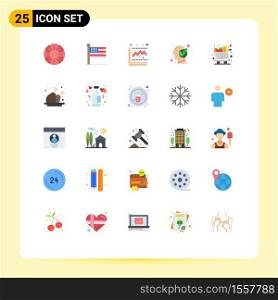Pictogram Set of 25 Simple Flat Colors of shopping, full, graph, cart, green Editable Vector Design Elements