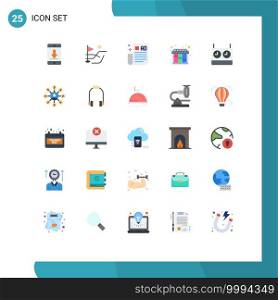Pictogram Set of 25 Simple Flat Colors of timer, chess, advertising tips, workflow, iteration Editable Vector Design Elements