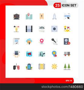 Pictogram Set of 25 Simple Flat Colors of webpage, seo, hotel, travel, speedup Editable Vector Design Elements