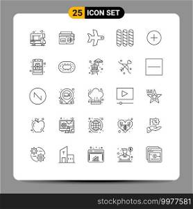 Pictogram Set of 25 Simple Lines of clipboard, add, takeoff, twitter, french Editable Vector Design Elements