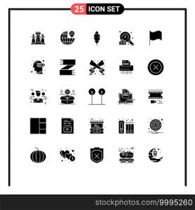 Pictogram Set of 25 Simple Solid Glyphs of ui, basic, feather, search, analytics Editable Vector Design Elements