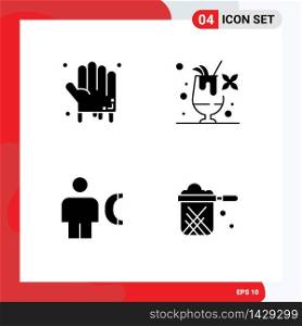 Pictogram Set of 4 Simple Solid Glyphs of bloody, call, scary, drink, info Editable Vector Design Elements