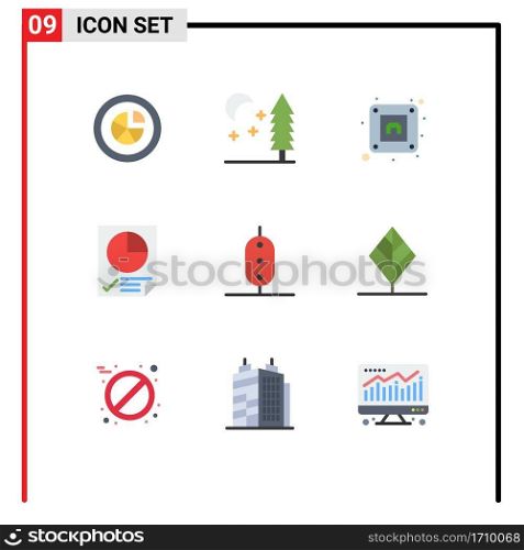 Pictogram Set of 9 Simple Flat Colors of peas, food, electric, report, document Editable Vector Design Elements