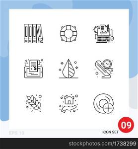 Pictogram Set of 9 Simple Outlines of invert, color, paper, tag, phone Editable Vector Design Elements