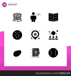 Pictogram Set of 9 Simple Solid Glyphs of business, shop, book, place, holder Editable Vector Design Elements
