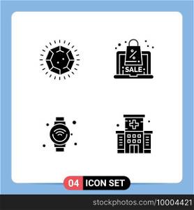 Pictogram Set of Simple Solid Glyphs of diamond, internet, jewelry, offer, iot Editable Vector Design Elements