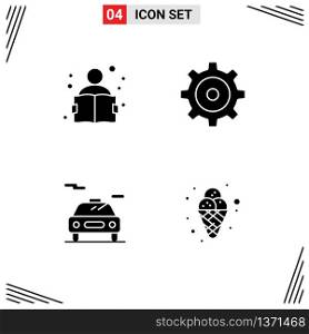 Pictogram Set of Simple Solid Glyphs of education, carnival, study, car, ice Editable Vector Design Elements