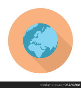 Pictograph Globe Icon Isolated on White.. Pictograph globe icon isolated on white. Strategy, business marketing symbol. Earth. Editable items in flat style for web design. Part of series of accessories for work in office. Vector illustration