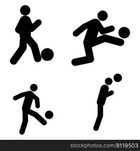 pictograph icon of person kicking ball vector illustration design