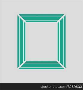 Picture frame icon. Gray background with green. Vector illustration.