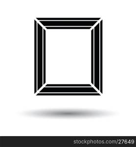 Picture frame icon. White background with shadow design. Vector illustration.