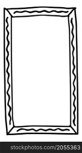 Picture frame sketch. Hand drawn rectangle outline isolated on white background. Picture frame sketch. Hand drawn rectangle outline