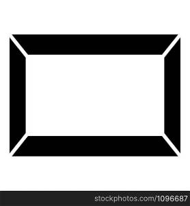 Picture frame Squared shape icon black color vector illustration flat style simple image. Picture frame Squared shape icon black color vector illustration flat style image