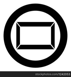 Picture frame Squared shape icon in circle round black color vector illustration flat style simple image. Picture frame Squared shape icon in circle round black color vector illustration flat style image