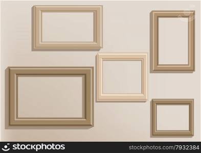 picture frames on wall. set of simple decorative frames