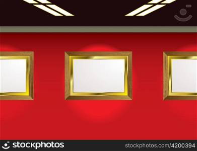 Picture gallery ready for your own images and red background