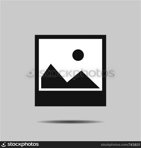 Picture icon with shadow in flat design. Eps10. Picture icon with shadow in flat design