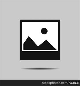 Picture icon with shadow in flat design. Eps10. Picture icon with shadow in flat design