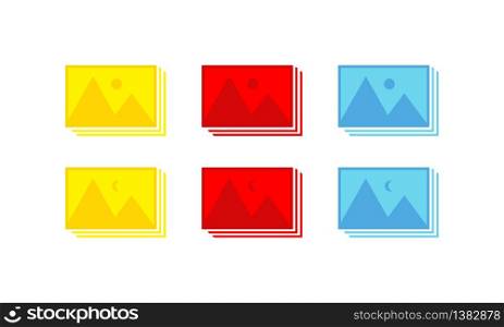 Picture, image cons set in modern colour design concept on isolated white background. EPS 10 vector. Picture, image cons set in modern colour design concept on isolated white background. EPS 10 vector.