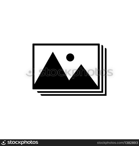 Picture, image icon in black simple design on an isolated background. EPS 10 vector. Picture, image icon in black simple design on an isolated background. EPS 10 vector.