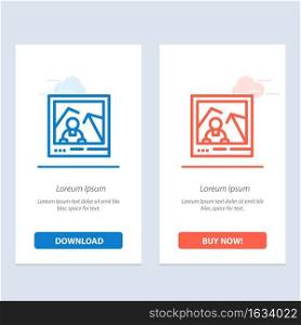 Picture, Image, Landmark, Photo  Blue and Red Download and Buy Now web Widget Card Template