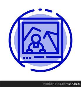 Picture, Image, Landmark, Photo Blue Dotted Line Line Icon