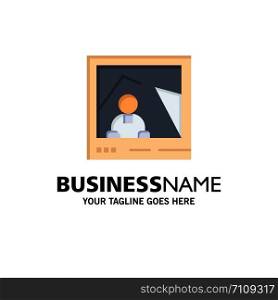 Picture, Image, Landmark, Photo Business Logo Template. Flat Color