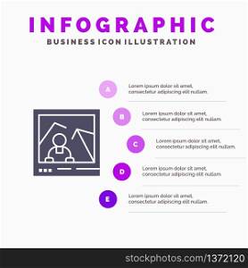Picture, Image, Landmark, Photo Infographics Presentation Template. 5 Steps Presentation