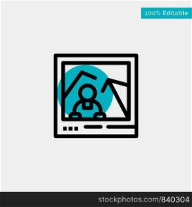 Picture, Image, Landmark, Photo turquoise highlight circle point Vector icon