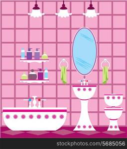 Picture of a bathroom with accessories and lighting equipment.