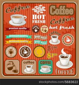 Picture of a vintage coffee and tea set icon. vector illustration