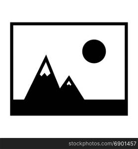 Picture of mountains and Sun icon.
