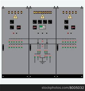 Picture of the electrical panel, electric meter and circuit breakers,high-voltage transformer