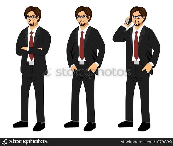 Picture of three businessman with white background