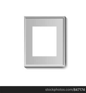 Picture photo frame with shadow on blank background. Eps10. Picture photo frame with shadow on blank background