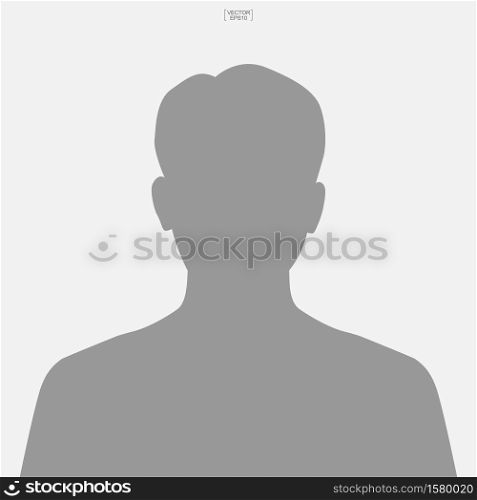 Picture profile icon. Male icon. Human or people sign and symbol. Vector illustration.
