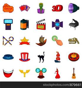 Picture show icons set. Cartoon set of 25 picture show vector icons for web isolated on white background. Picture show icons set, cartoon style