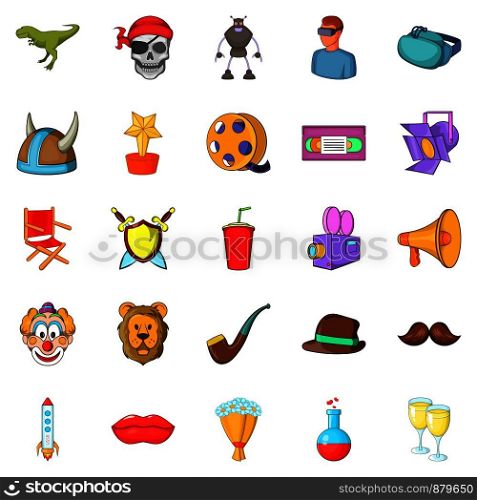 Picture theater icons set. Cartoon set of 25 picture theater vector icons for web isolated on white background. Picture theater icons set, cartoon style