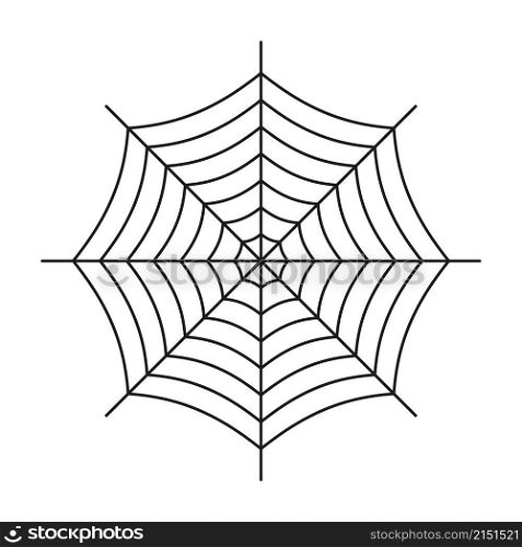 pider web. Spiderweb isolated on white background. Black cobweb icon. Cartoon pattern of net. Logo of spooky spider web. Vector illustration.