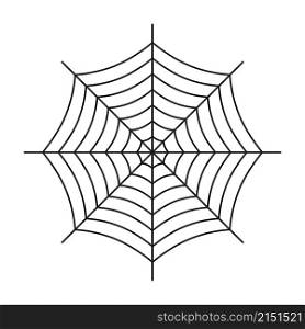 pider web. Spiderweb isolated on white background. Black cobweb icon. Cartoon pattern of net. Logo of spooky spider web. Vector illustration.
