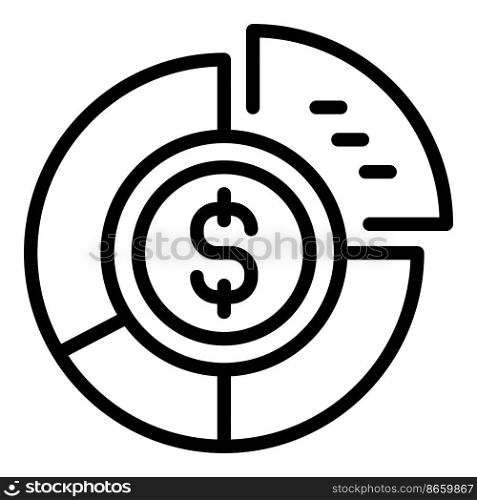 Pie chart capital icon outline vector. Market money. Finance market. Pie chart capital icon outline vector. Market money