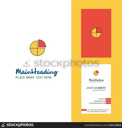 Pie chart Creative Logo and business card. vertical Design Vector